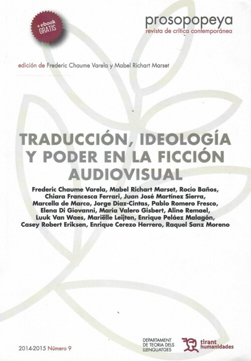 Revista prosopopeya: 2014-2015 traduccion ideologia y poder en la ficc