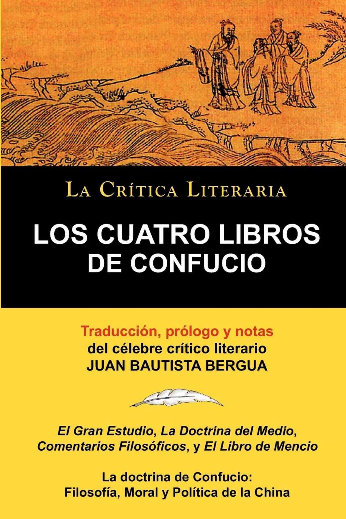 Portada de Los Cuatro Libros de Confucio, Confucio y Mencio, Coleccion La Critica
