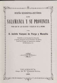 Reseña geográfica-histórica salamanca y provincia PARA USO DE LOS COLE