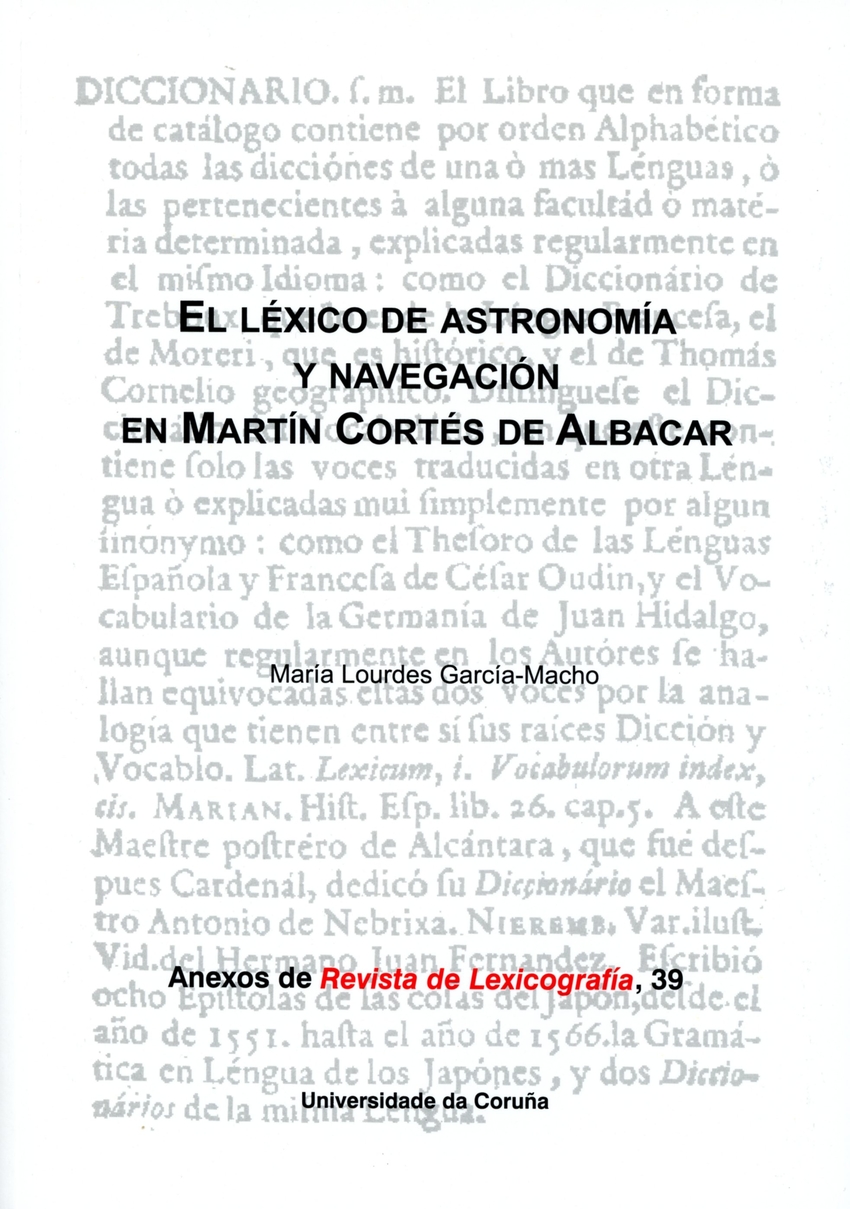 EL LÈXICO DE ASTRONOMÍA Y NAVEGACIÓN EN MARTÍN CORTÈS DE ALBACAR