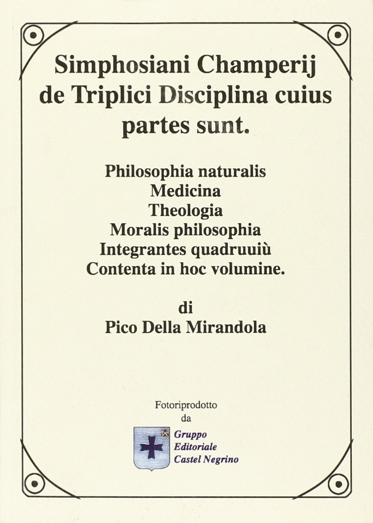 Portada de Simphosiani champerij de triplici disciplina cuius partes