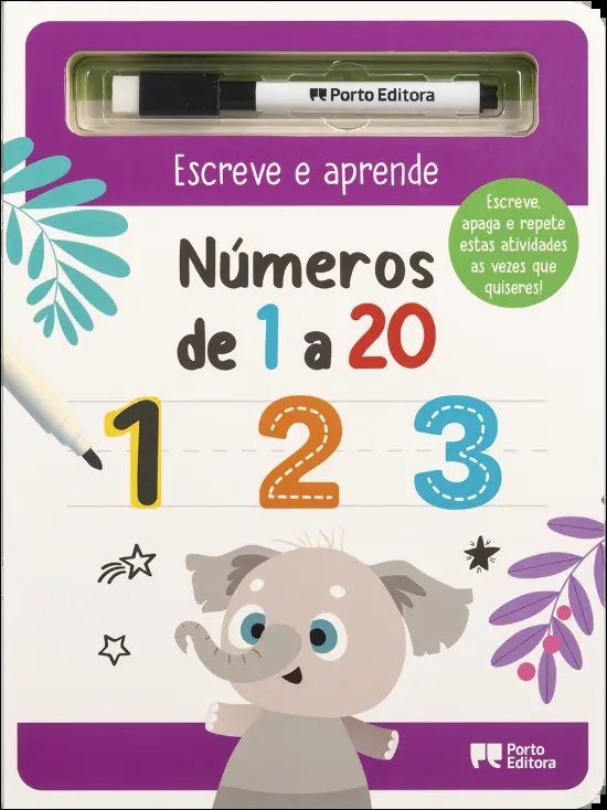 Escreve e aprende - Números de 1 a 20