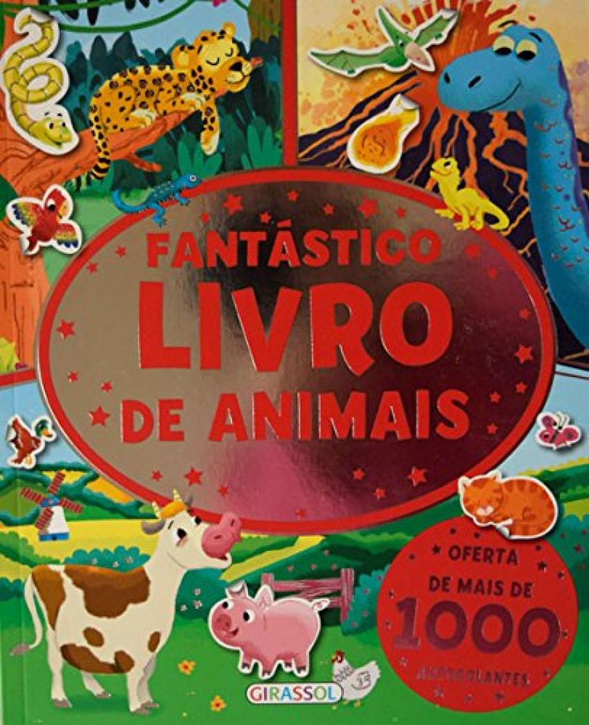 Fantastico livro de animais com autocolantes