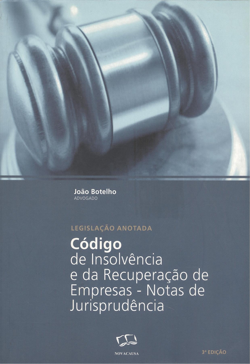 Portada de Código de Insolvência e da Recuperação de Empresas Notas Jurisprudênci