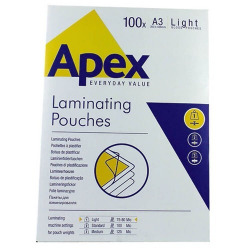 PACK 100 COUVERTURES PLASTIFICAR A3 80 MICRAS BRILLO APEX