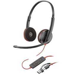 Auriculares Poly Blackwire 3220 + Adaptador Usb-C/A/ Con Mic