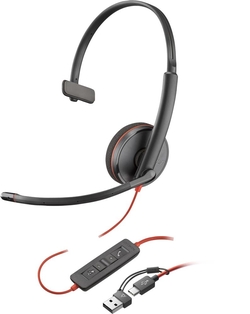 Auriculares Poly Blackwire 3210 Monaural Usb - C + Adaptador