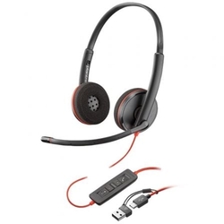 Auriculares Poly Blackwire 3220 + Adaptador Usb-C/A/ Con Mic