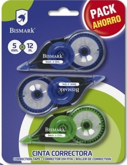 S/12 BLISTER 3 BISMARK CORRECTION TAPE 5MMX12M.