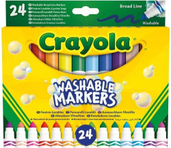 ESTOJO 24 MARCADORES SUPER LAVABLES MAXI PONTA CRAYOLA