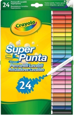 CRAYOLA FINE TIP SUPER WASHABLE MARKERS CASE 24
