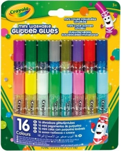 BLISTER 16 MINIPEGAMENTOS DE PURPURINA LAVABLES CRAYOLA