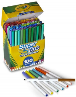 ESTOJO 100 MARCADORES SUPER PONTA LAVABLE CRAYOLA