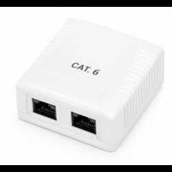 Roseta De Superficie Phasak Cat 6 Utp Caja 2 Puertos Hembra