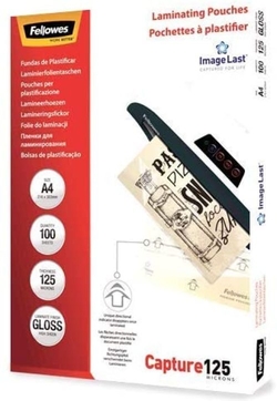 PACK OF 100 LAMINATING SHEETS A4 125 MICRAS SHINY FELLOWES
