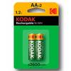 BLISTER KODAK 2 PILAS RECARGABLES NI-MH AA LR6 2600 MAH