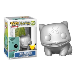 Funko Pop Jumbo Pokemon S6 Bulbasaur Plateado Efecto Metalic