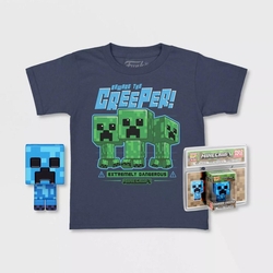 Figura Funko Pop & Tee Minecraft Charged Creeper + Talla L