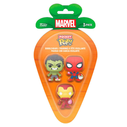 Blister 3 Figuras Carrot Pocket Pop Marvel Spiderman Hulk Ir