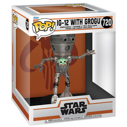 Figura Pop Deluxe Star Wars The Mandalorian Ig-12 With Grogu