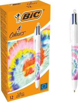 C/12 CANETA 4 CORES DECORADOS TIEDYE PONTA 1MM