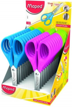 DISPLAY 24 SCHOOL SCISSORS 13CM ESSENTIALS MAPED