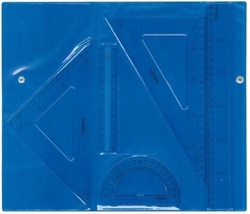 BOX OF 10 SCHOOL DRAWING KITS WITH ZIPPER BLUE COVER MAPED