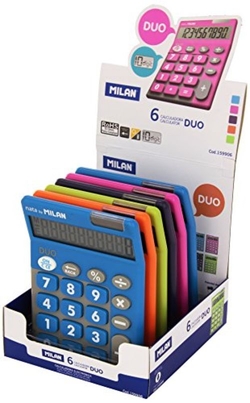 EXP 6 CALCULADORAS TOUCH DUO MILAN CORES SORTIDOS