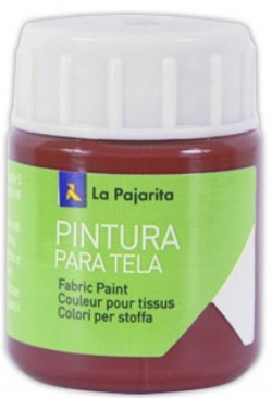 BOX OF 6 BOTTLES OPAQUE FABRIC PAINT LA PAJARITA 35ML RED