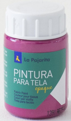 BOX OF 6 BOTTLES OPAQUE FABRIC PAINT LA PAJARITA 35ML MAGENTA