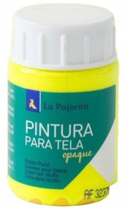 BOX OF 6 BOTTLES OPAQUE FABRIC PAINT LA PAJARITA 35ML YELLOW