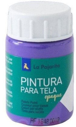 BOX OF 6 BOTTLES OPAQUE FABRIC PAINT LA PAJARITA 35ML PURPLE