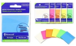 C/12 TRANSLUCENT ADHESIVE PAD NEON 76X76 MM. ASSORTMENT