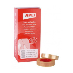 C/12 ROLOS FITA ADESIVA 33MX12MM TRANSPARENTE