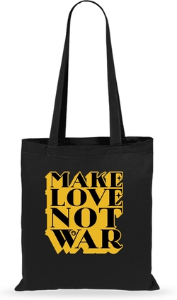 BOLSA MAKE LOVE NOT WAR NEGRO
