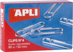 C/10 CAIXAS 80 CLIPS NIQUELADOS 50MM Nº4 APLI