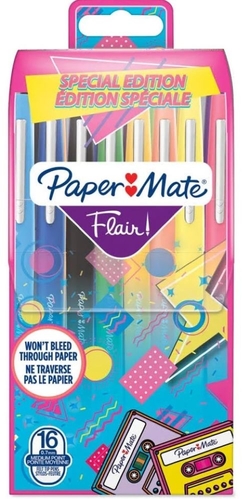 ESTOJO 16 MARCADORES PAPER MATE FLAIR M RETRO