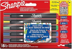 ESTOJO 5 MARCADORES SHARPIE CREATIVE MARKERS PONTA RED.