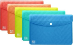 PACK/5 DOSSIER ENVELOPPE PLASTIQUE A6 FERMETURE BROCHE ASSORTIMENTS