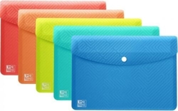 PACK/5 CAPA ENVELOPE PLASTICO A6 FECHO MOLA PASTEL