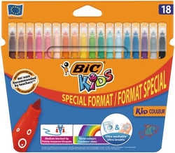 ESTOJO 18 MARCADORES KID COULEUR PONTA MEDIA BIC