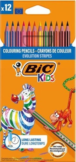 ESTOIG 12 LLAPIS COLORS BIC KIDS EVOLUTION STRIPES