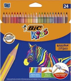 ESTOXO 24 LAPICES CORES BIC KIDS EVOLUTION STRIPES