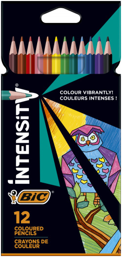 ÉTUI 12 CRAYONS COULEURS TRIANGULARES BIC INTENSITY