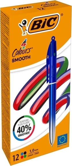 C/12 CANETAS BIC 4 CORES SMOOTH GRADIENT AZUL 1MM