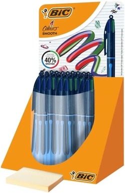 EXP 30 CANETAS BIC 4 CORES SMOOTH DROP PONTA 1MM