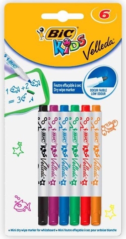 ESTOJO 6 MARCADORES VELLEDA BIC KIDS CORES SORTIDOS