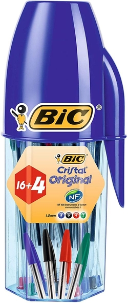 MEGATUBO 20 CANETAS BIC CRISTAL CORES SORTIDOS