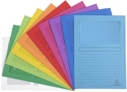 PACK OF 25 A4 SUBFLODERS WITH WINDOW 120G BRIGHT ASSORTED COLORS