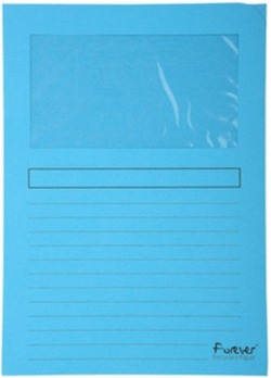 PAQ/25 SUBCARPETAS A4 CON VENTANA 120G COR AZUL
